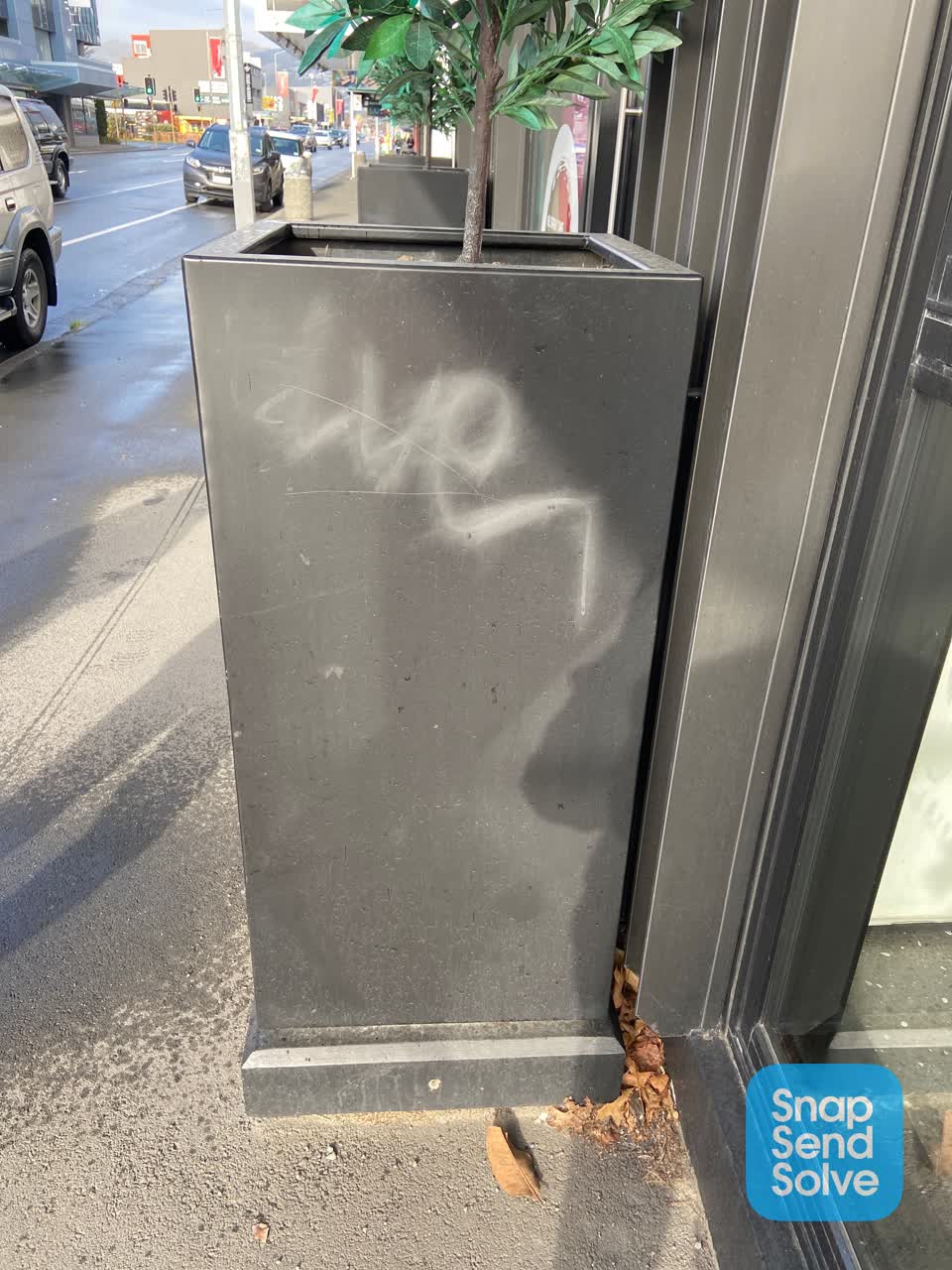 The photograph attached to this graffiti report