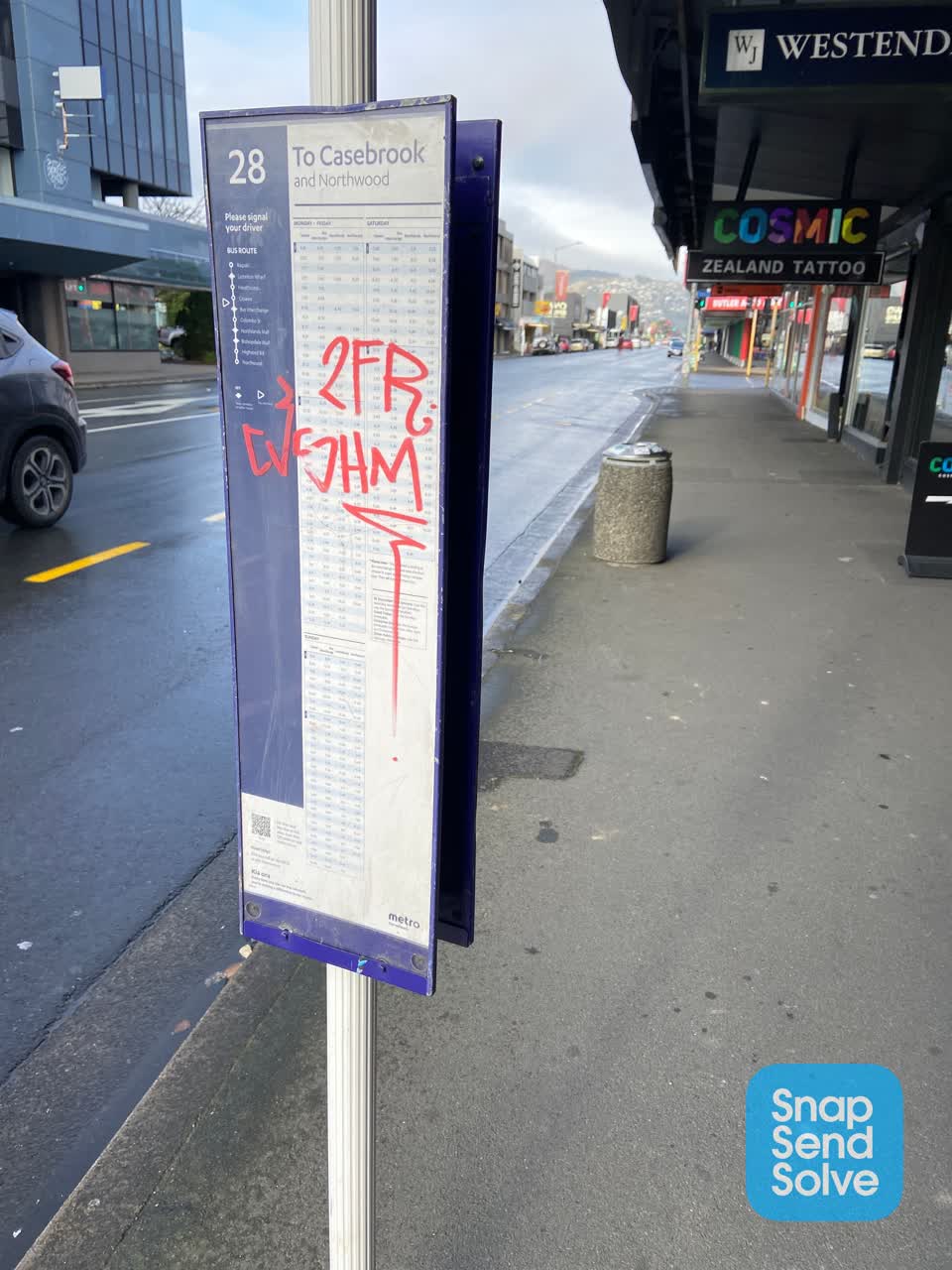 The photograph attached to this graffiti report
