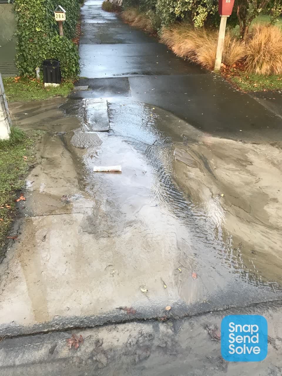 The photograph attached to this water leak report
