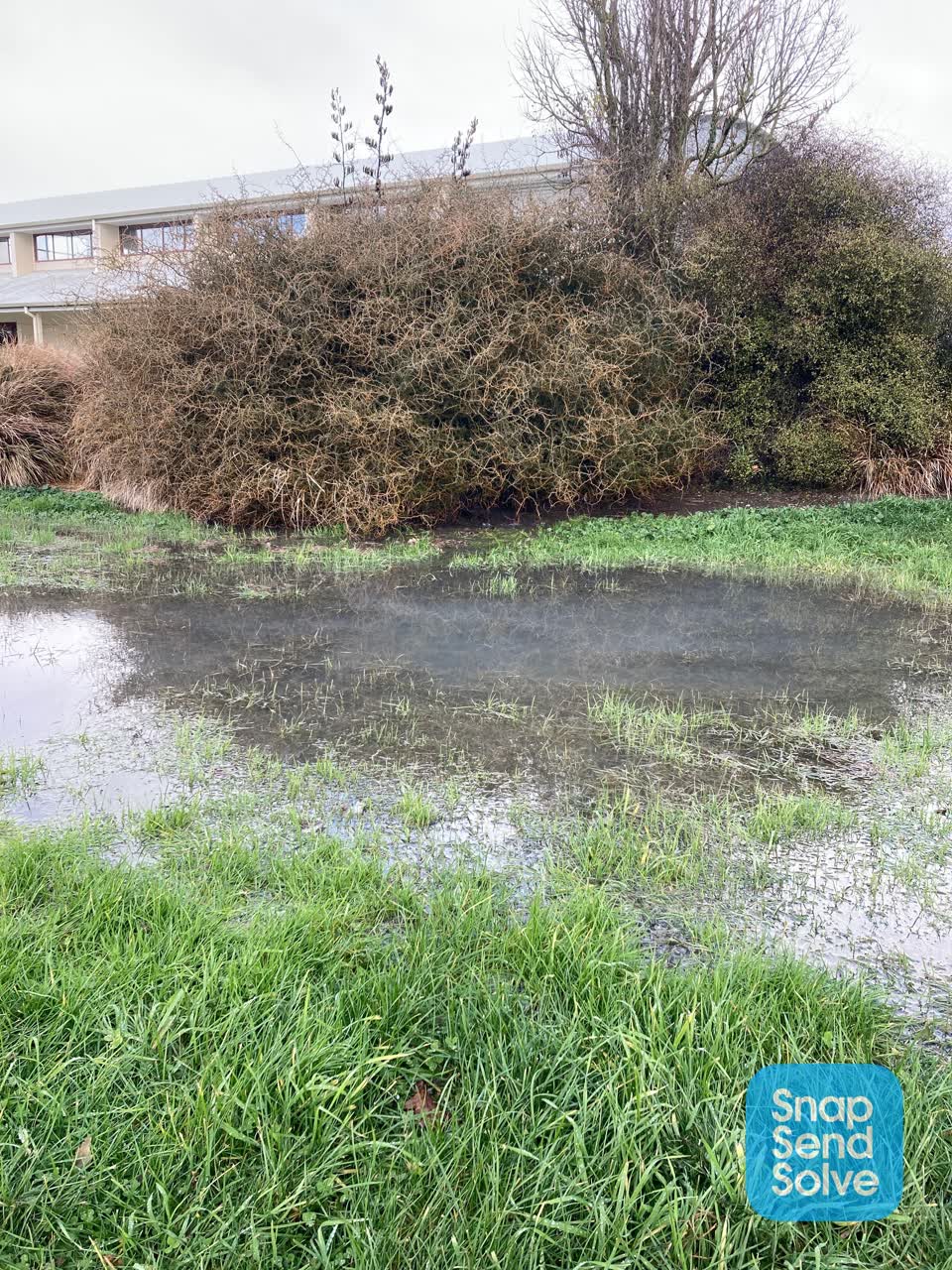 The photograph attached to this water leak report