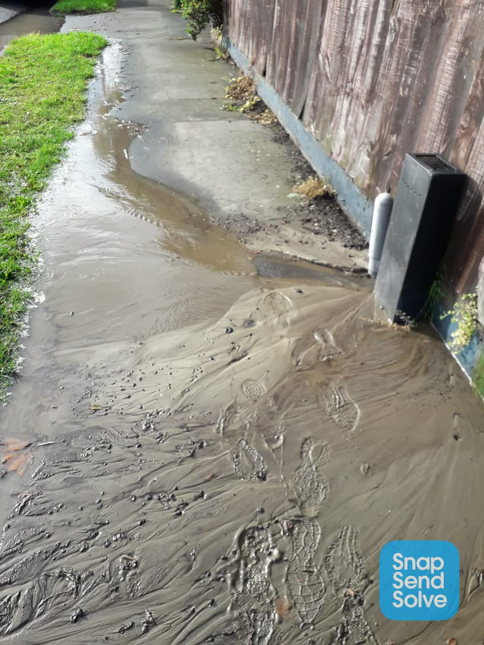 The photograph attached to this water leak report