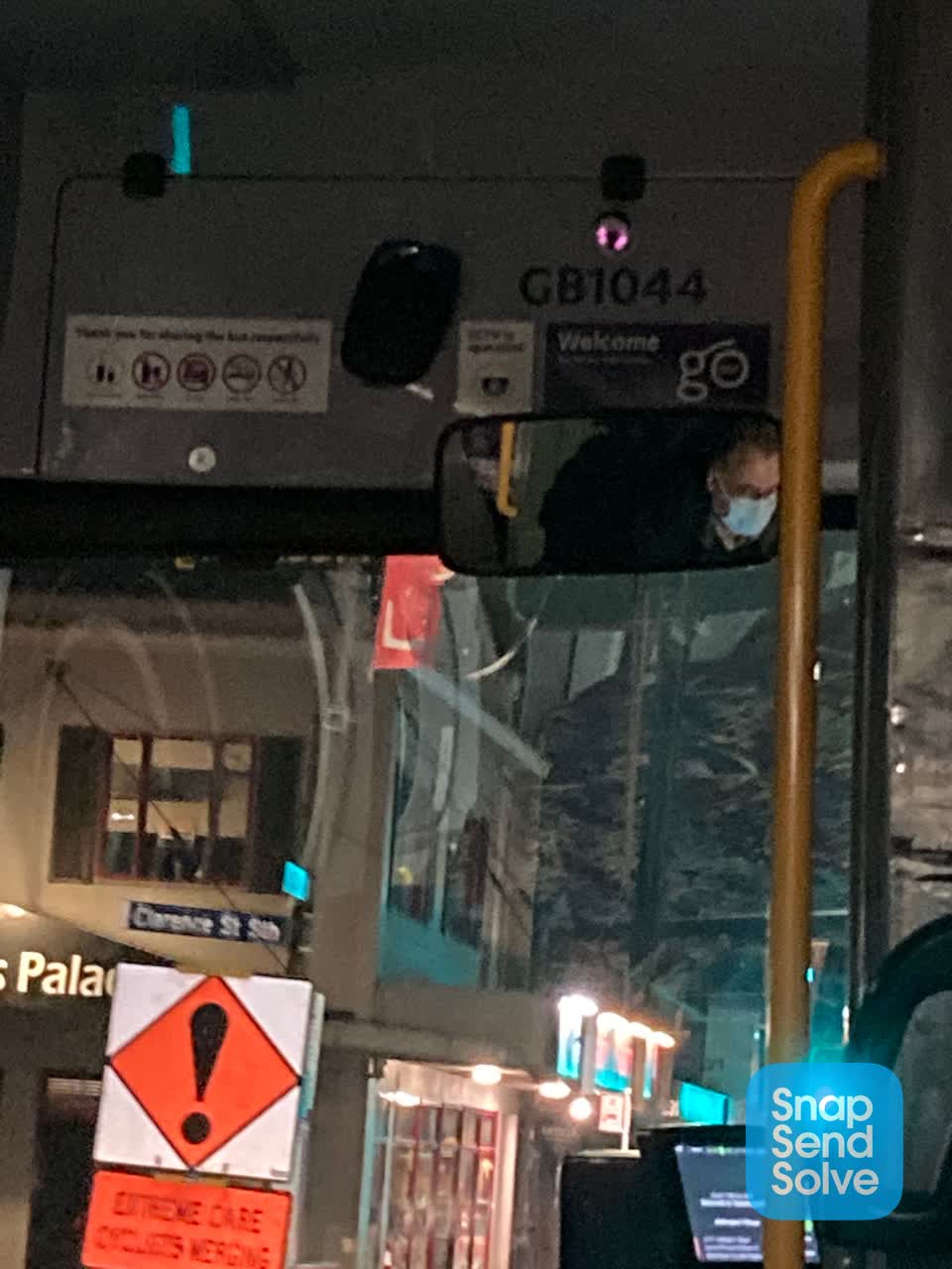 The photograph attached to this street light outage report