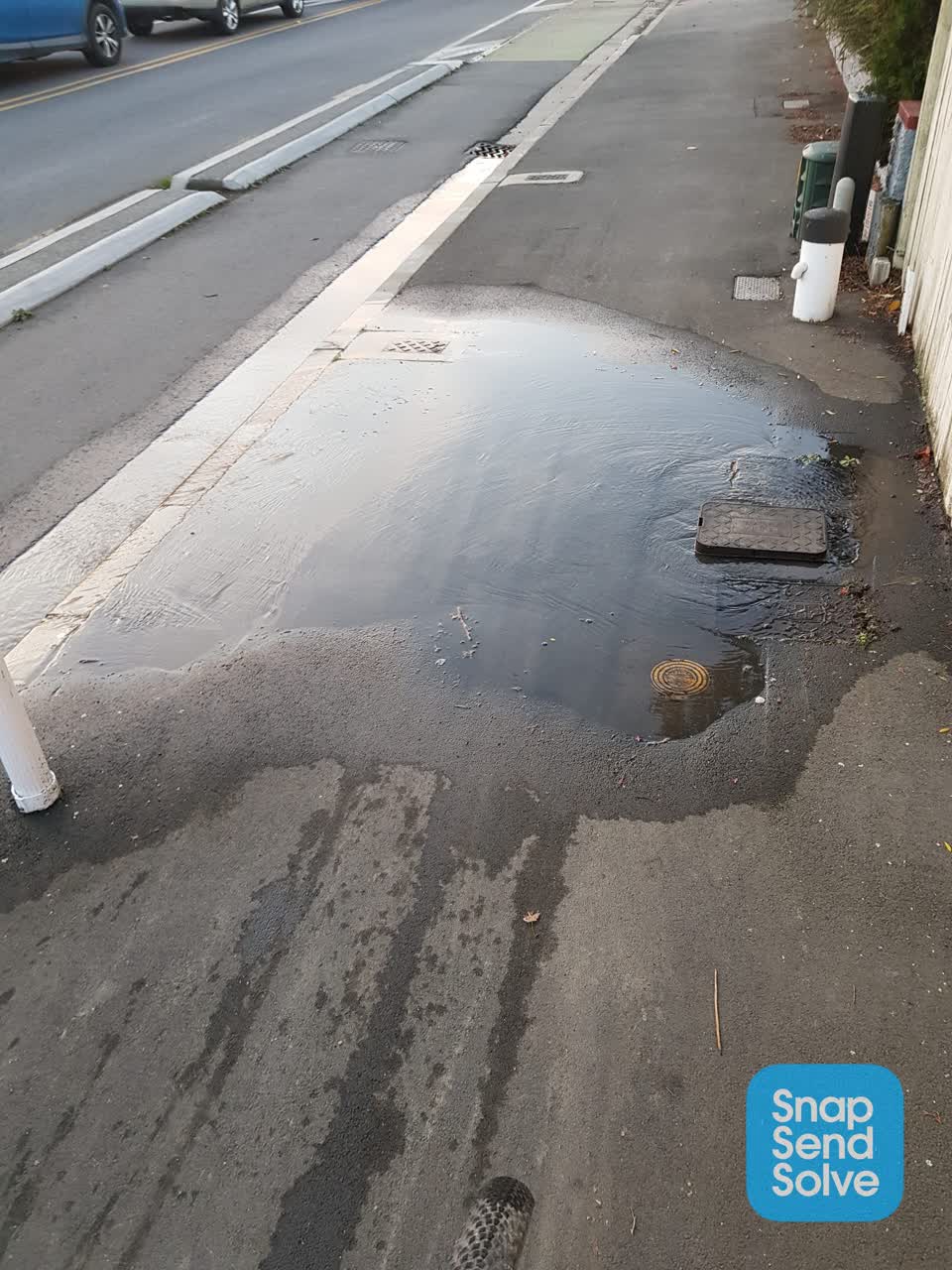 The photograph attached to this water leak report