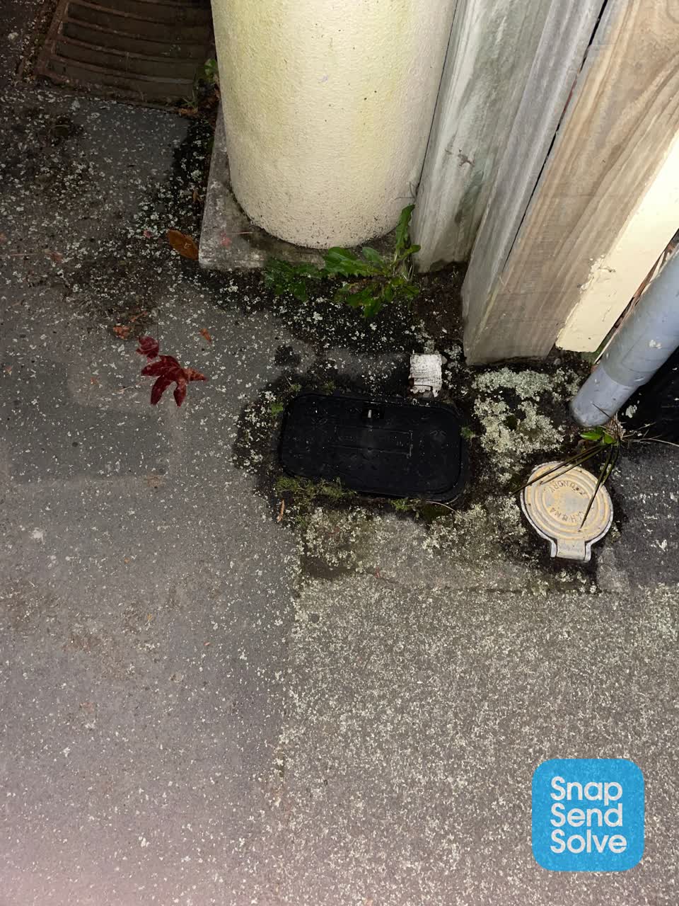 The photograph attached to this water leak report