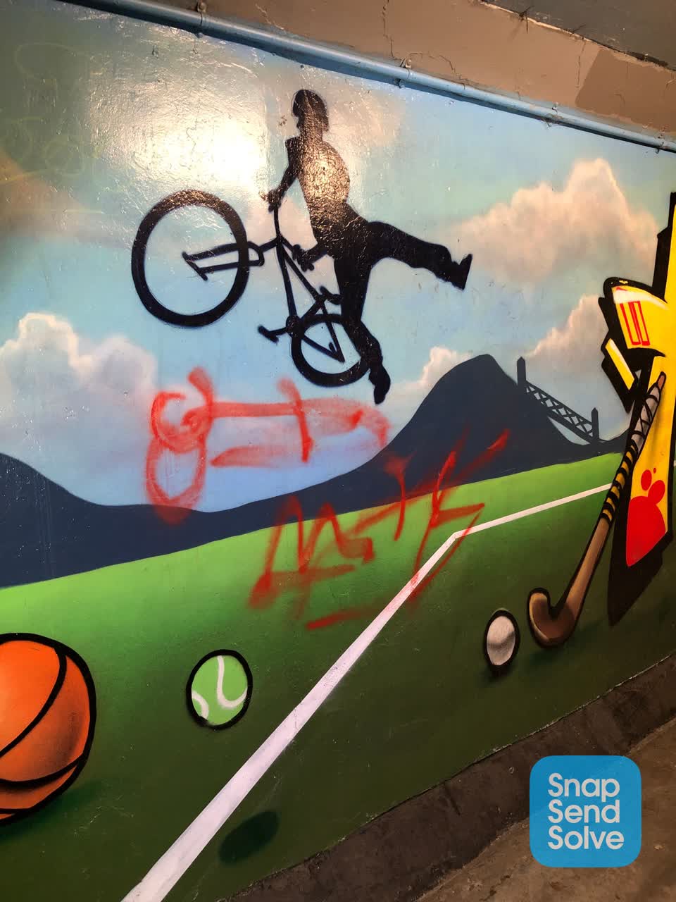The photograph attached to this graffiti report
