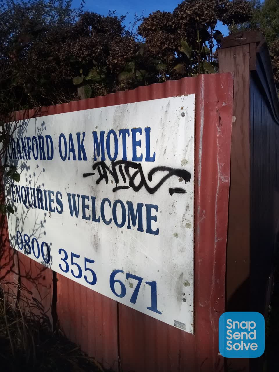 The photograph attached to this graffiti report