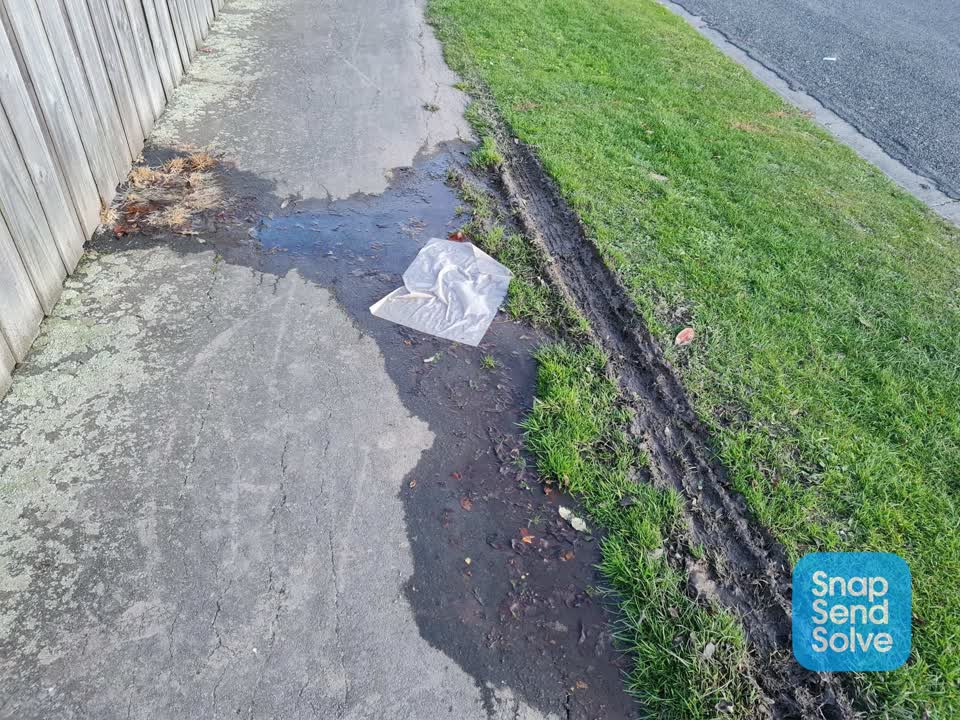 The photograph attached to this water leak report
