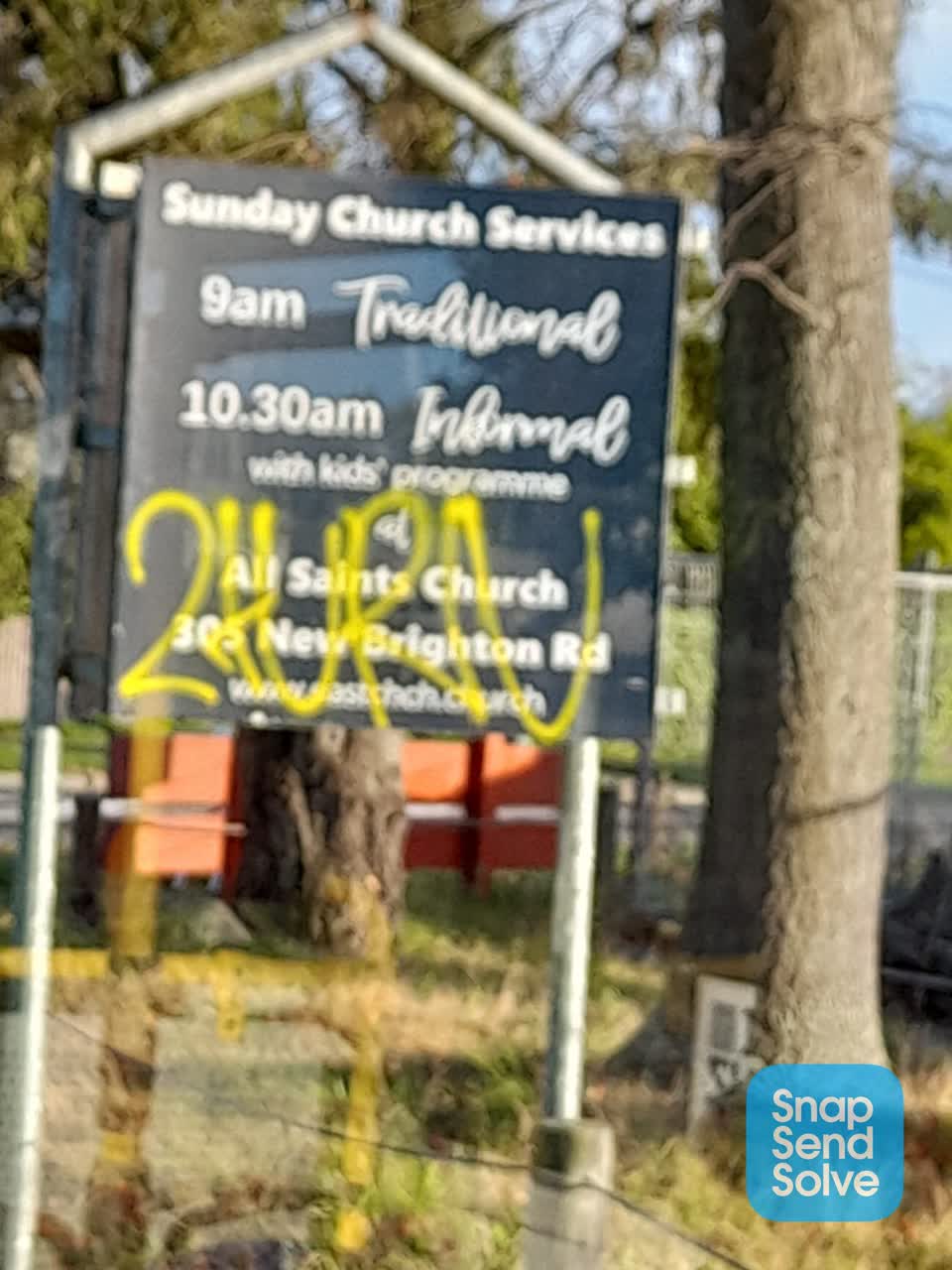 The photograph attached to this graffiti report