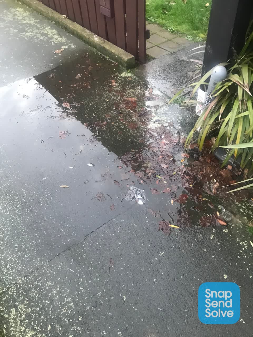 The photograph attached to this water leak report