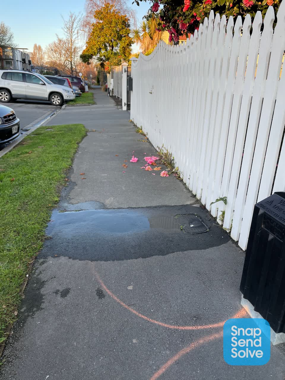 The photograph attached to this water leak report