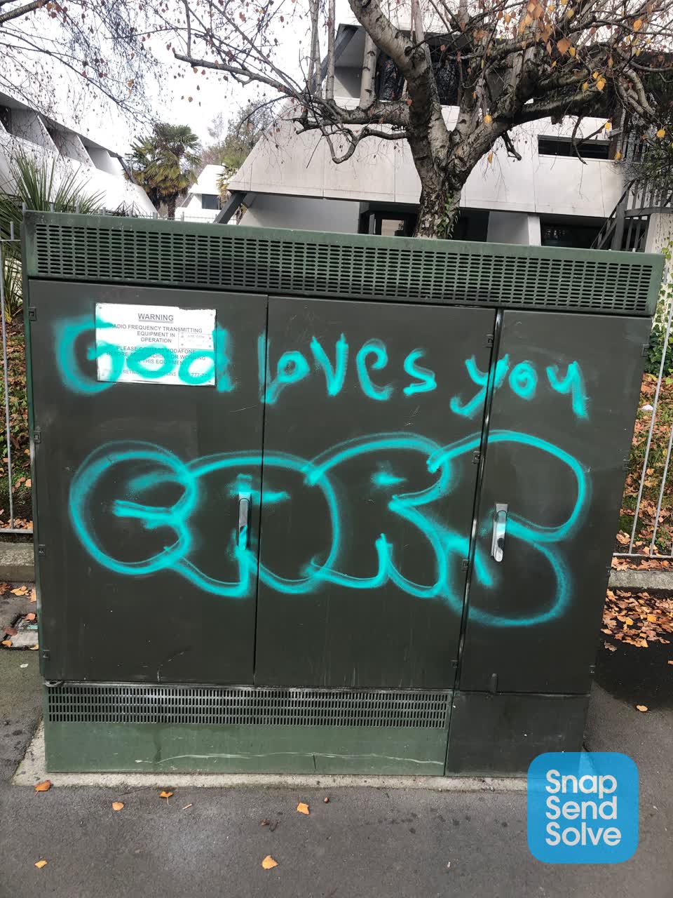 The photograph attached to this graffiti report