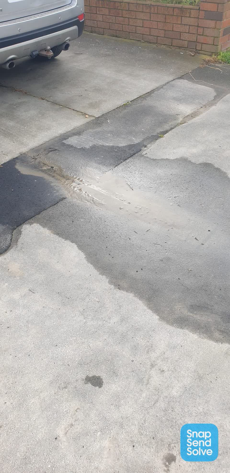The photograph attached to this water leak report