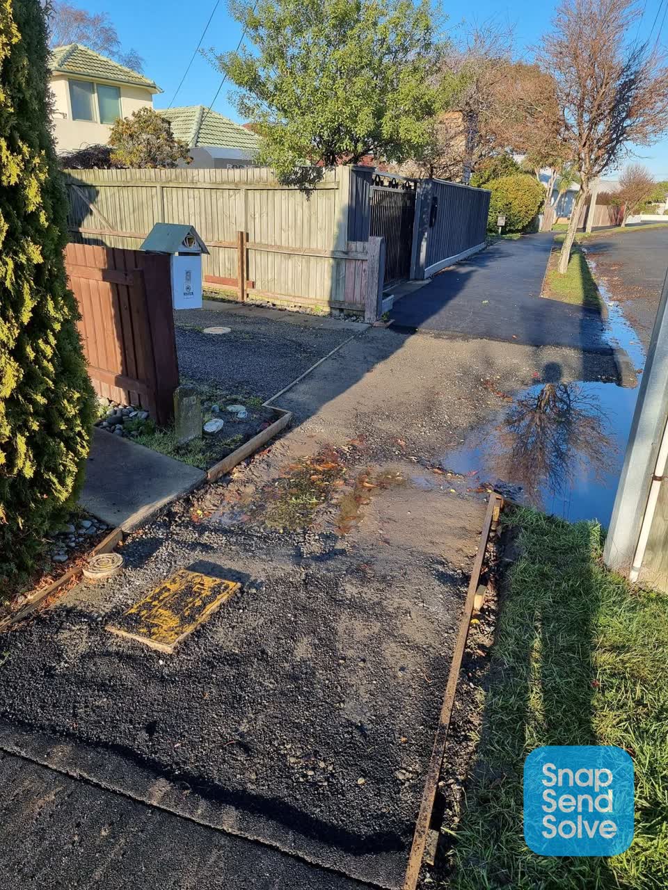 The photograph attached to this water leak report