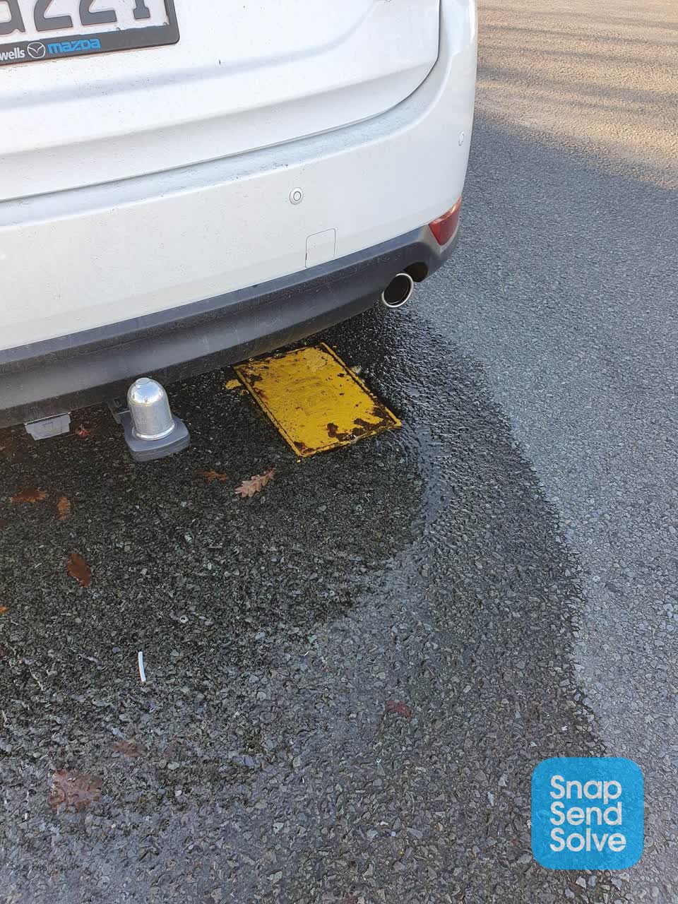 The photograph attached to this water leak report