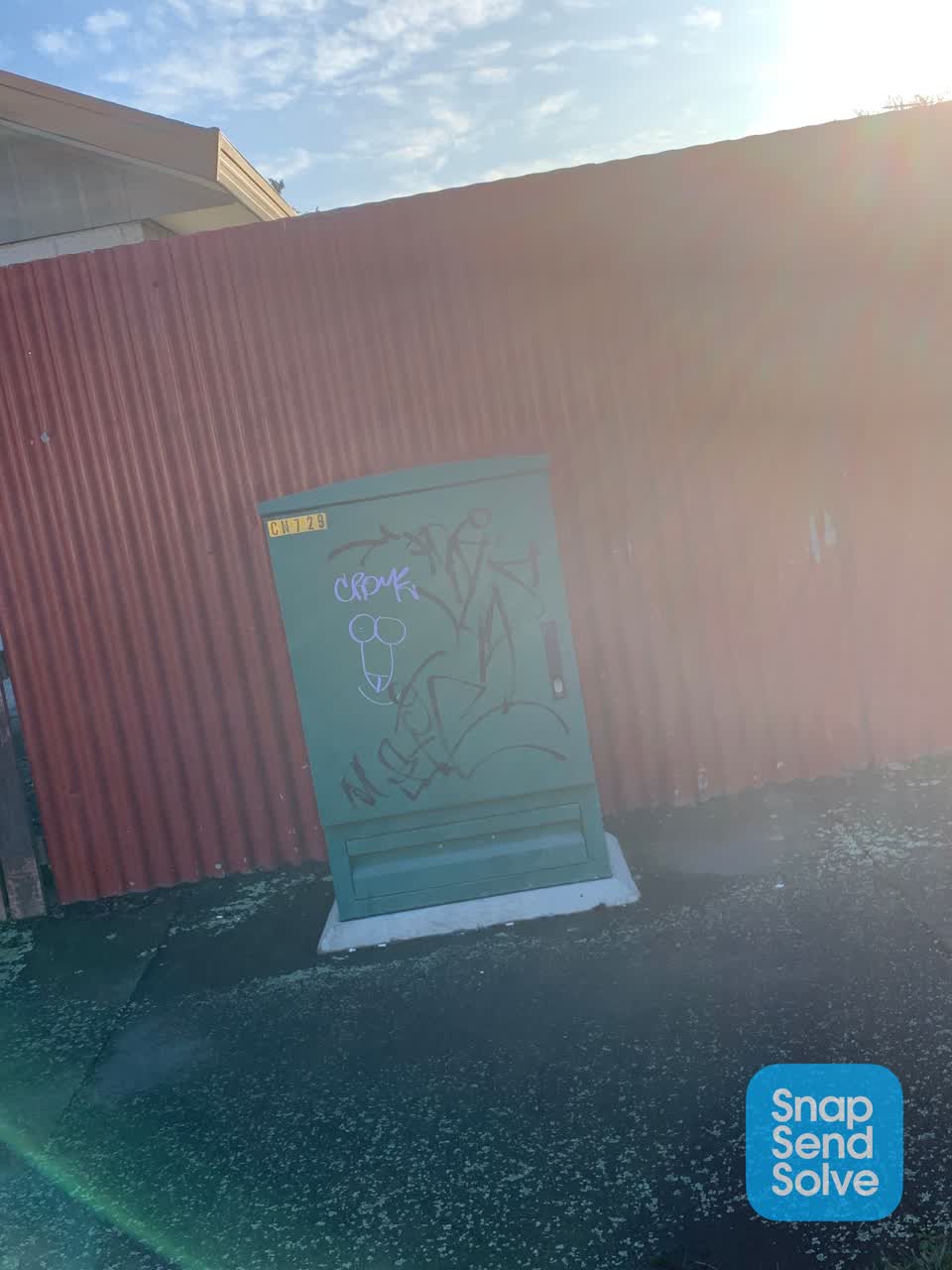 The photograph attached to this graffiti report