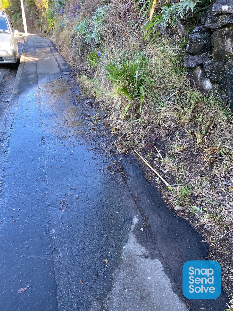 The photograph attached to this water leak report