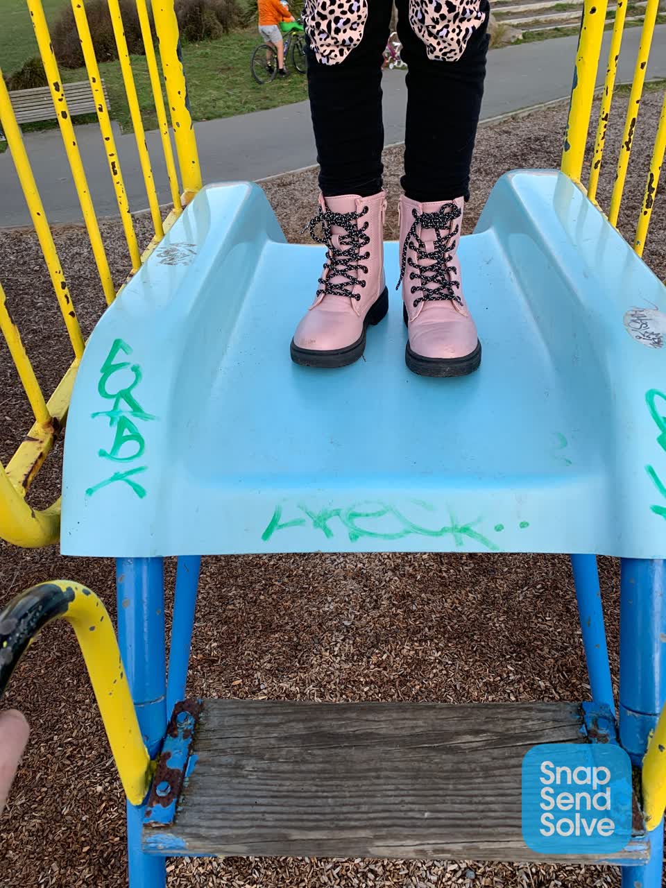 The photograph attached to this graffiti report
