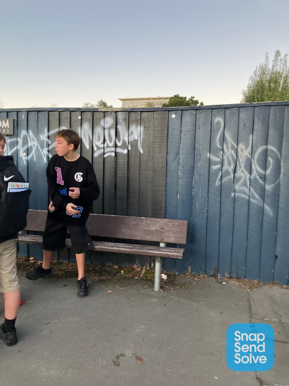 The photograph attached to this graffiti report