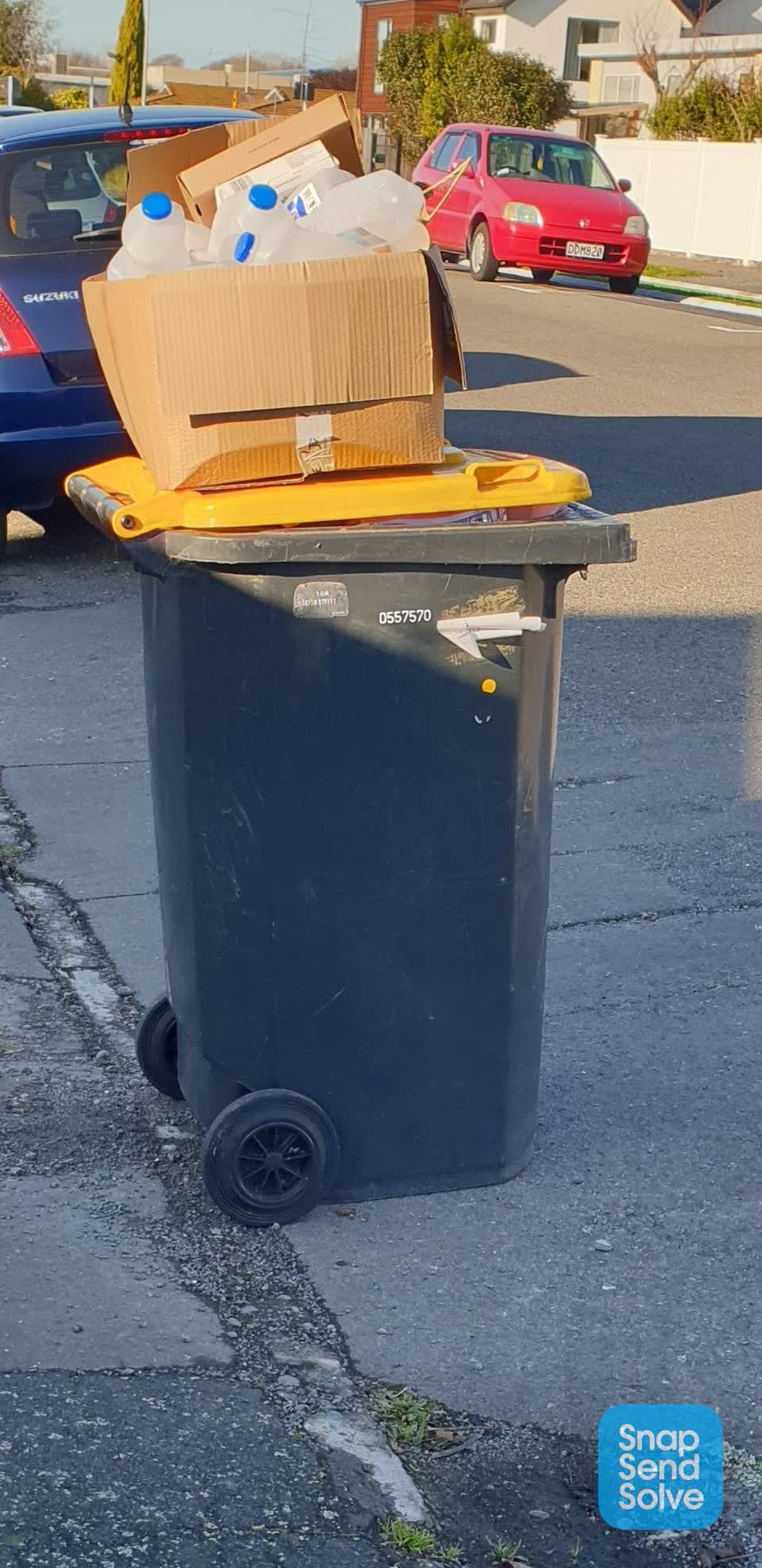 The photograph attached to this rubbish/recycling report