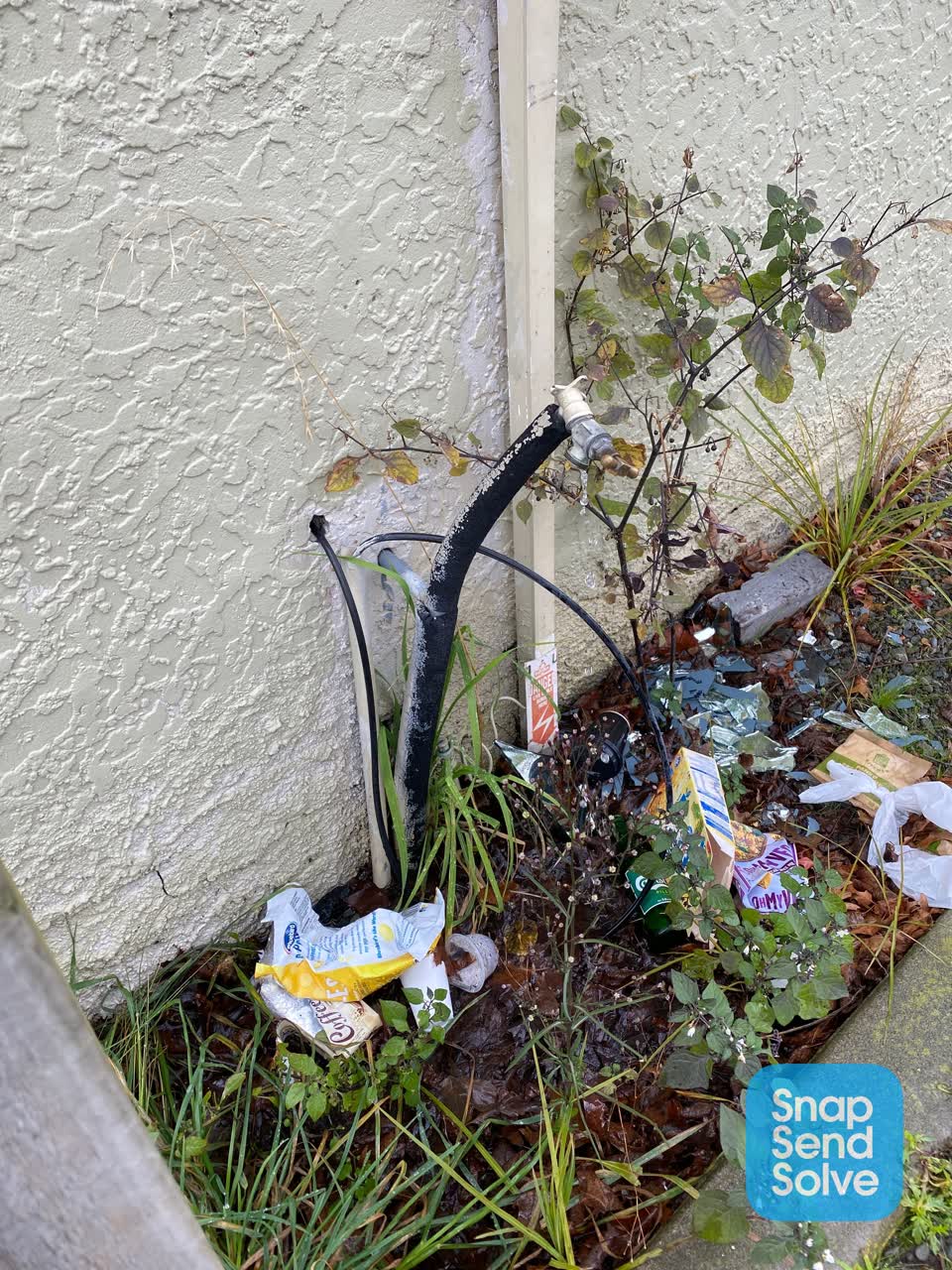 The photograph attached to this water leak report