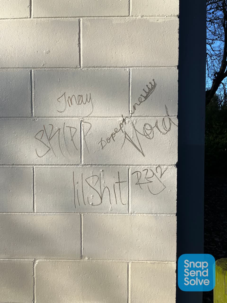 The photograph attached to this graffiti report