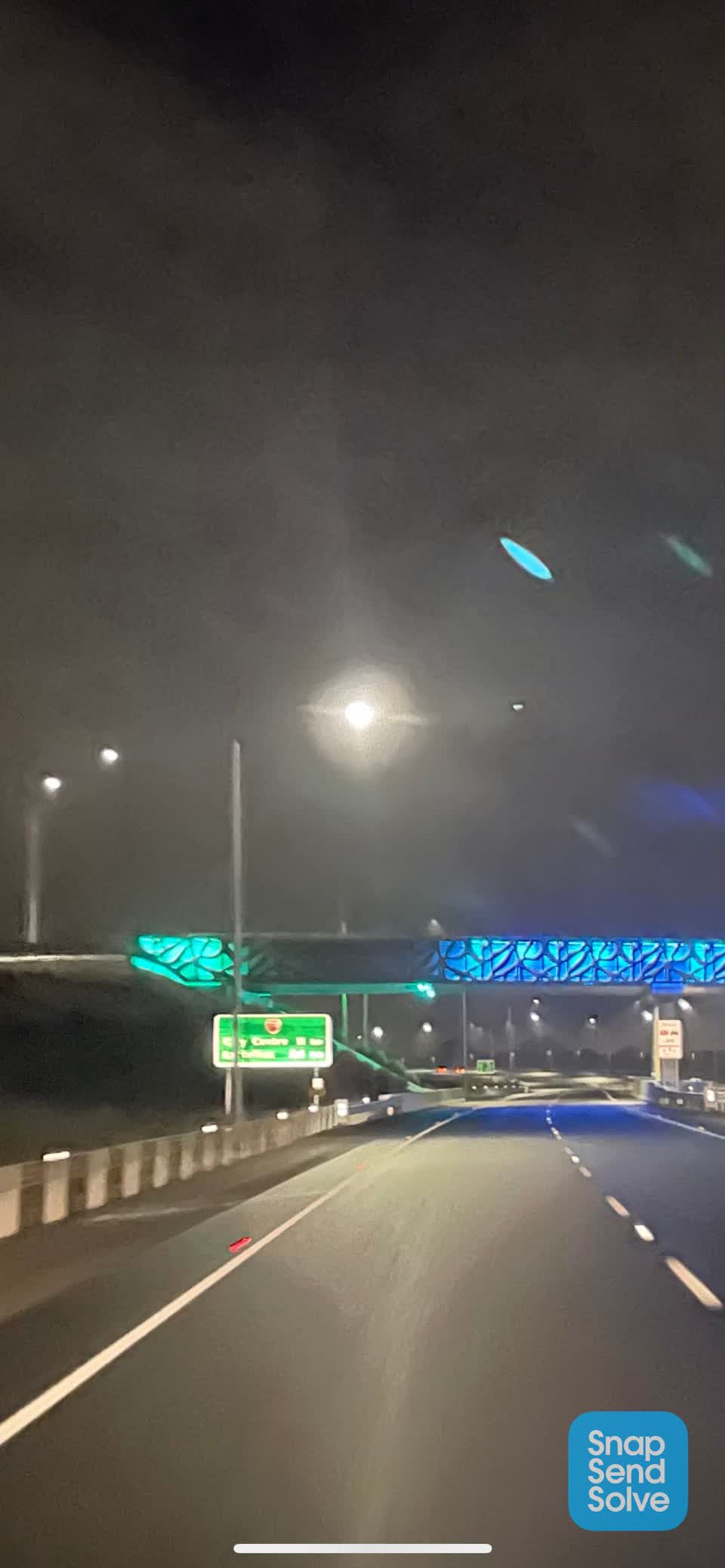 The photograph attached to this street light outage report