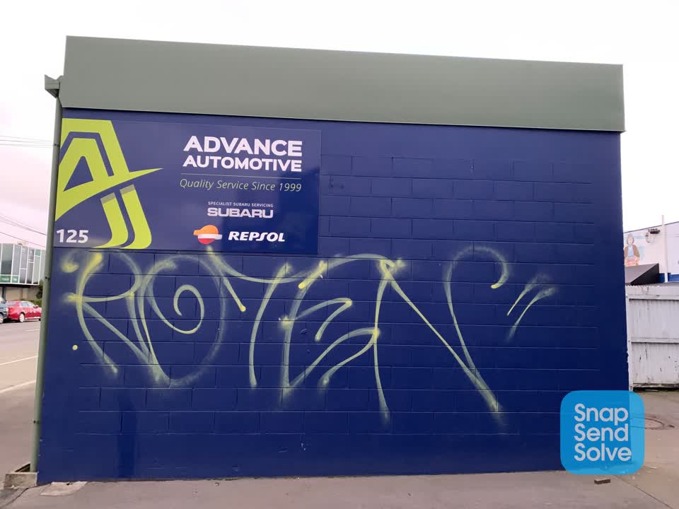The photograph attached to this graffiti report