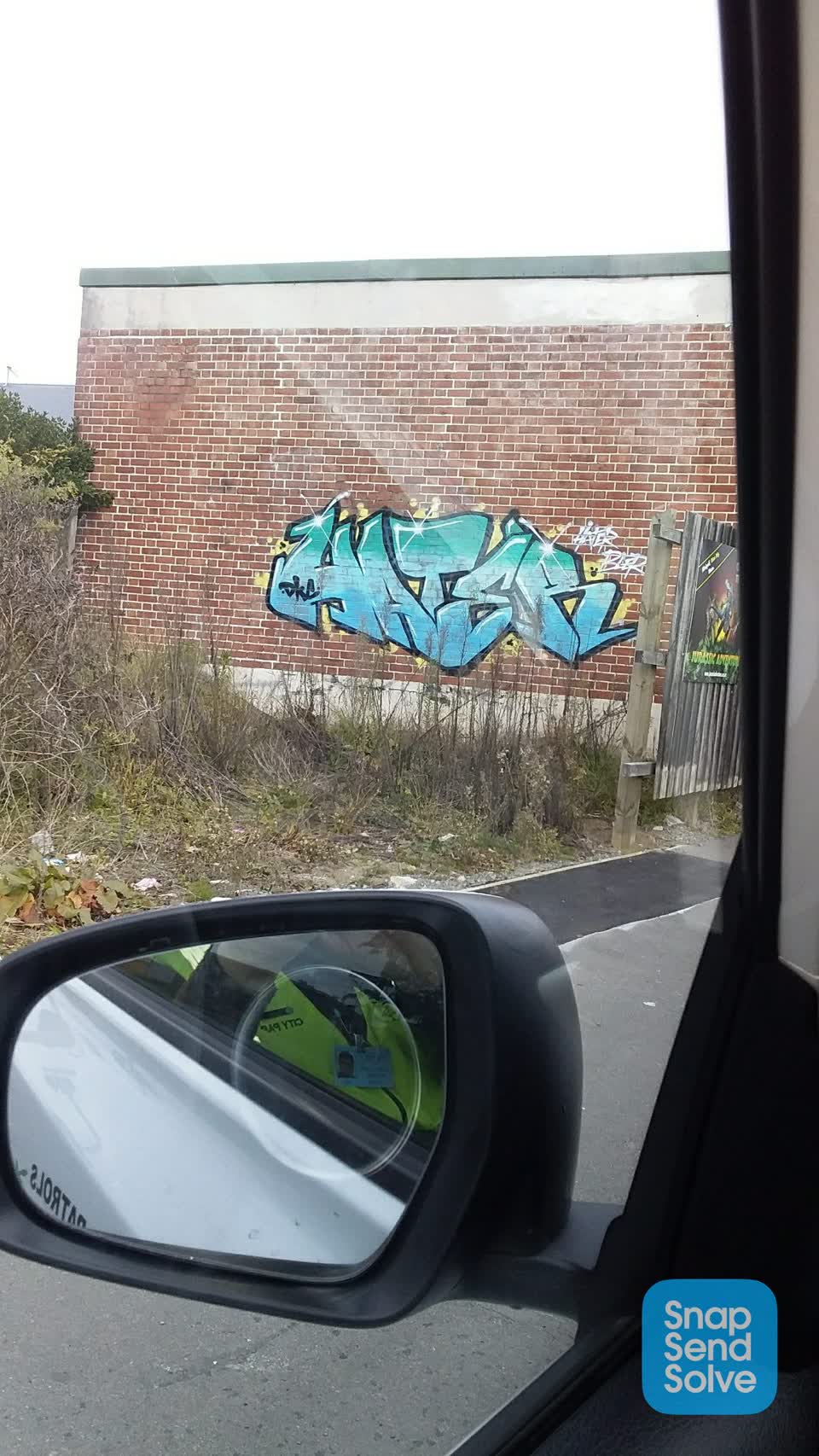 The photograph attached to this graffiti report