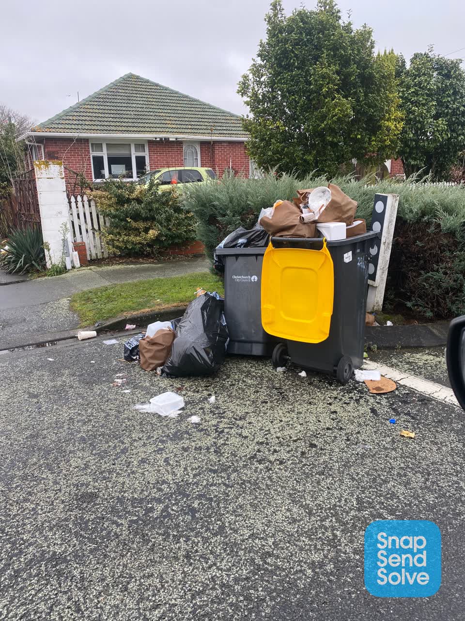 The photograph attached to this rubbish/recycling report