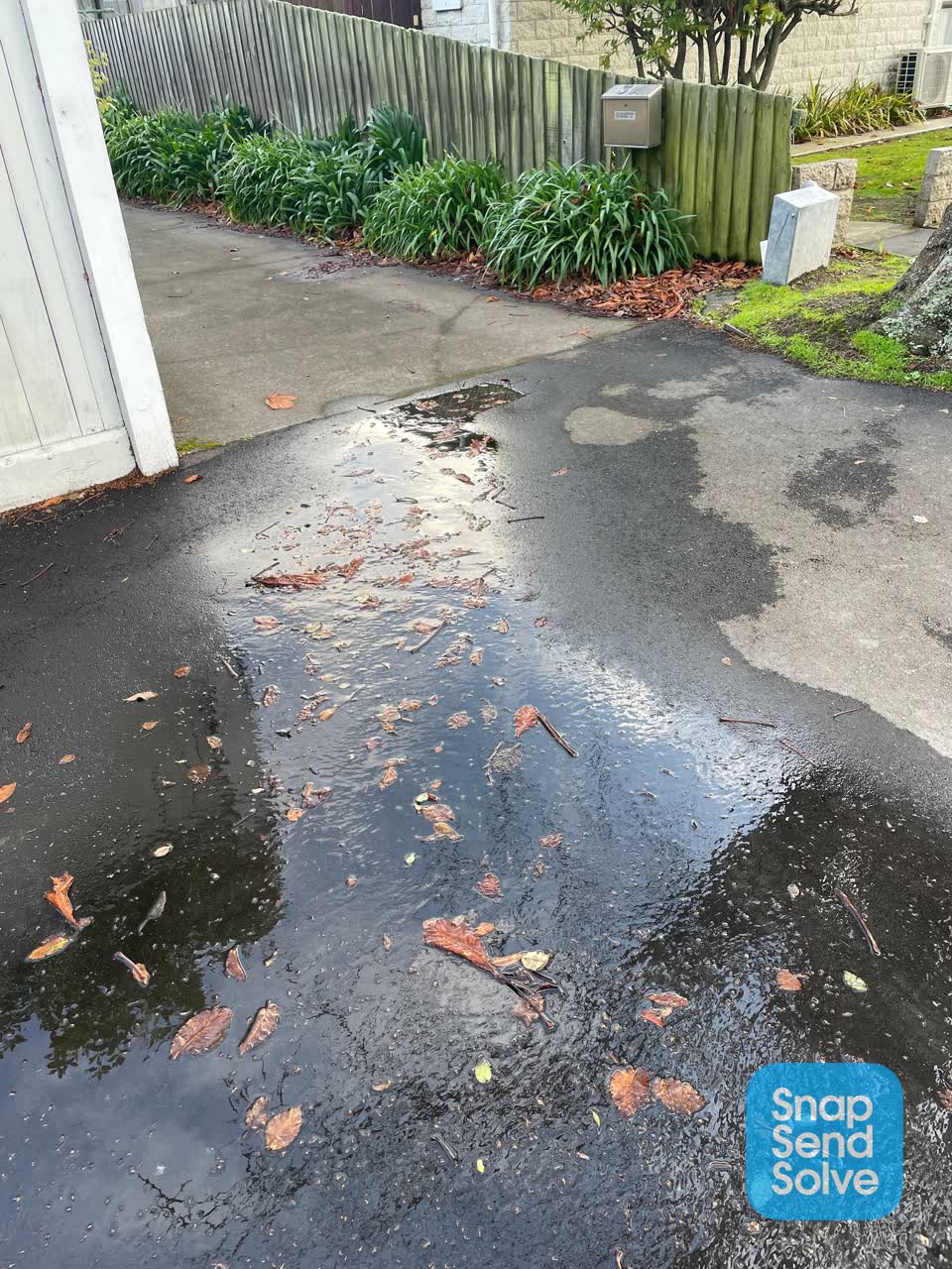 The photograph attached to this water leak report