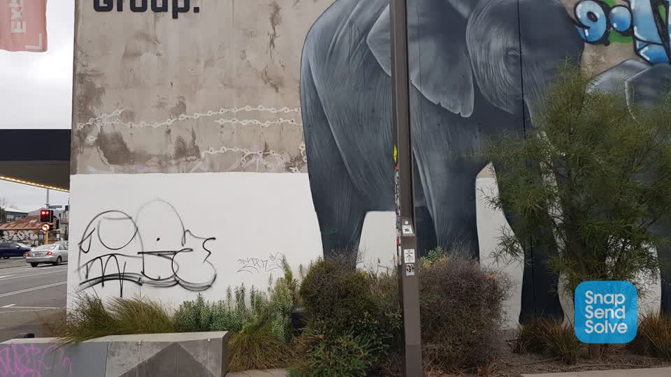 The photograph attached to this graffiti report