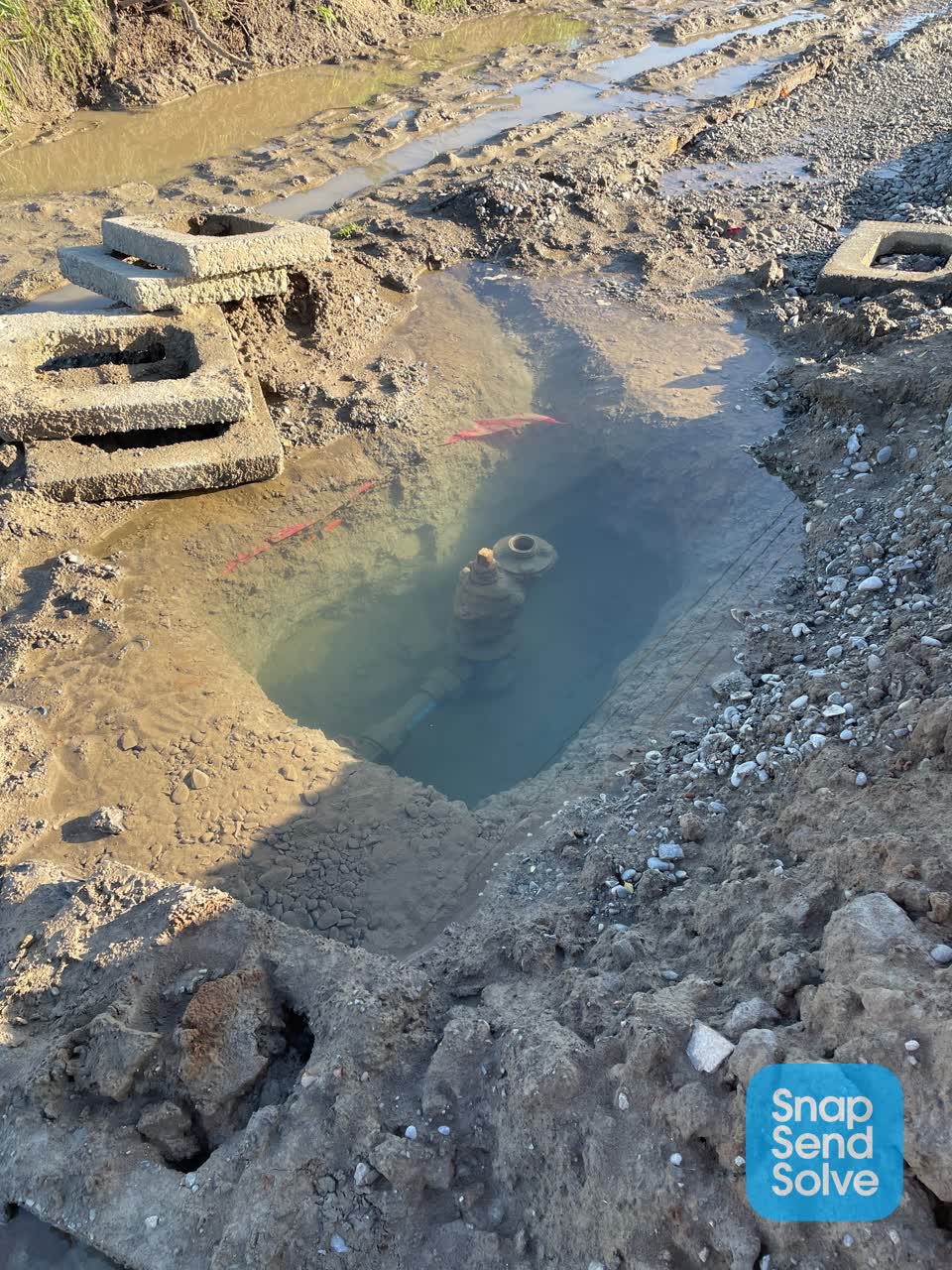 The photograph attached to this water leak report