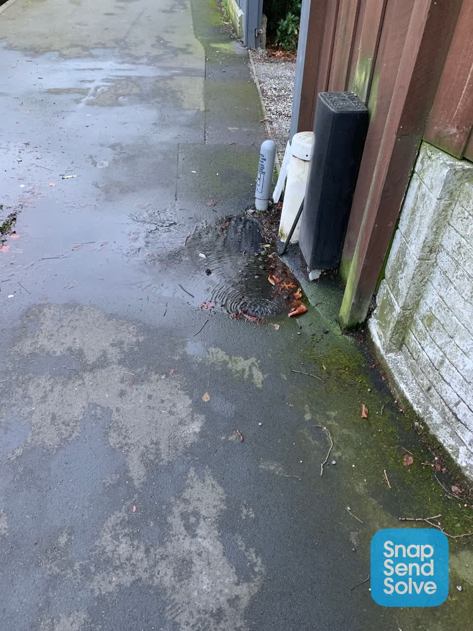 The photograph attached to this water leak report