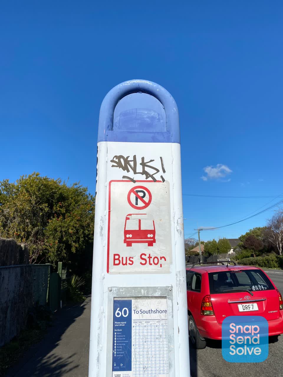 The photograph attached to this graffiti report