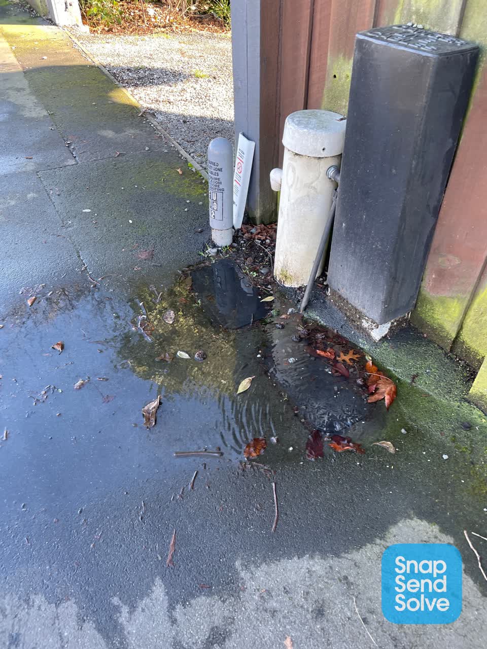 The photograph attached to this water leak report