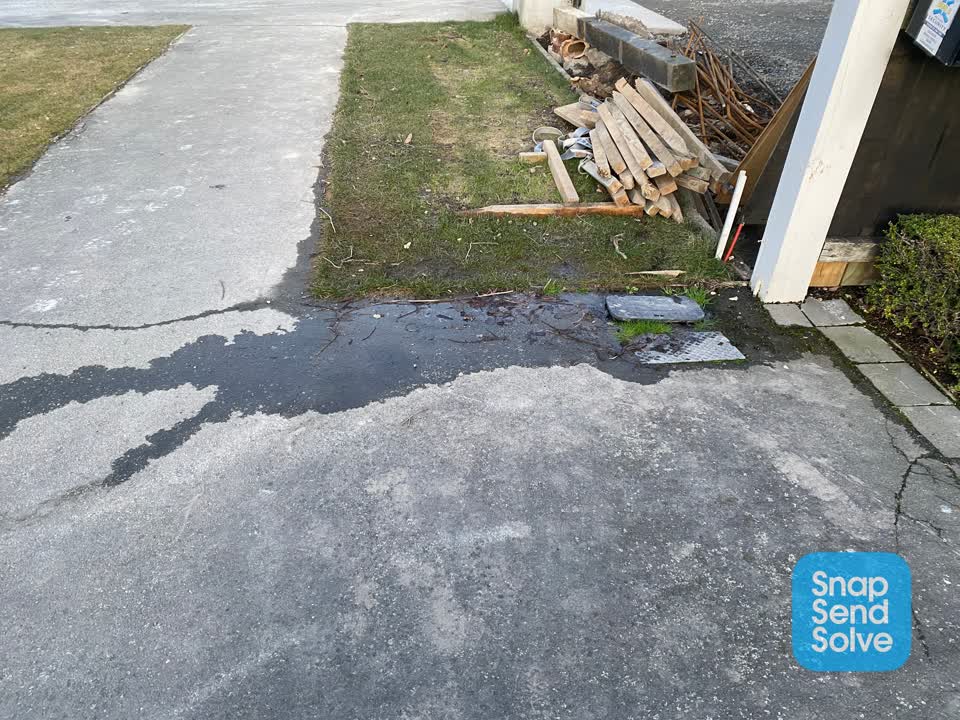 The photograph attached to this water leak report