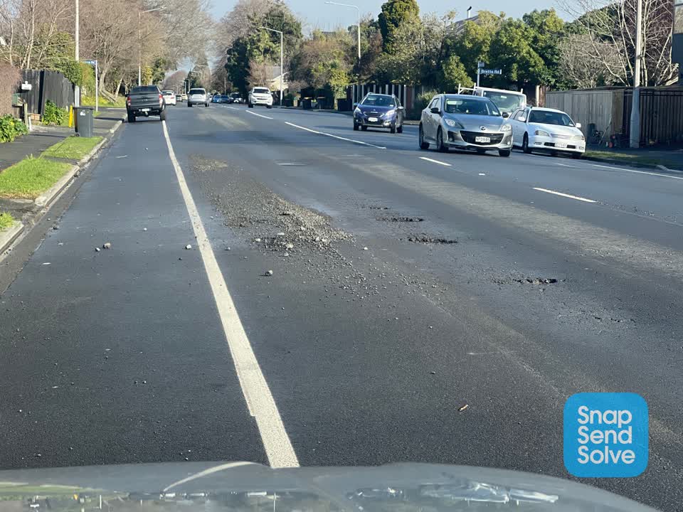 The photograph attached to this damaged road report