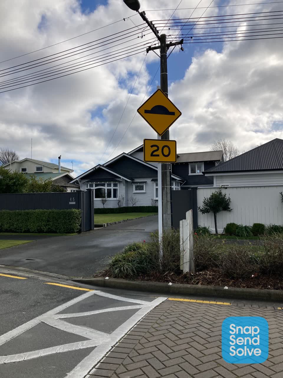 The photograph attached to this poles and signage - general report