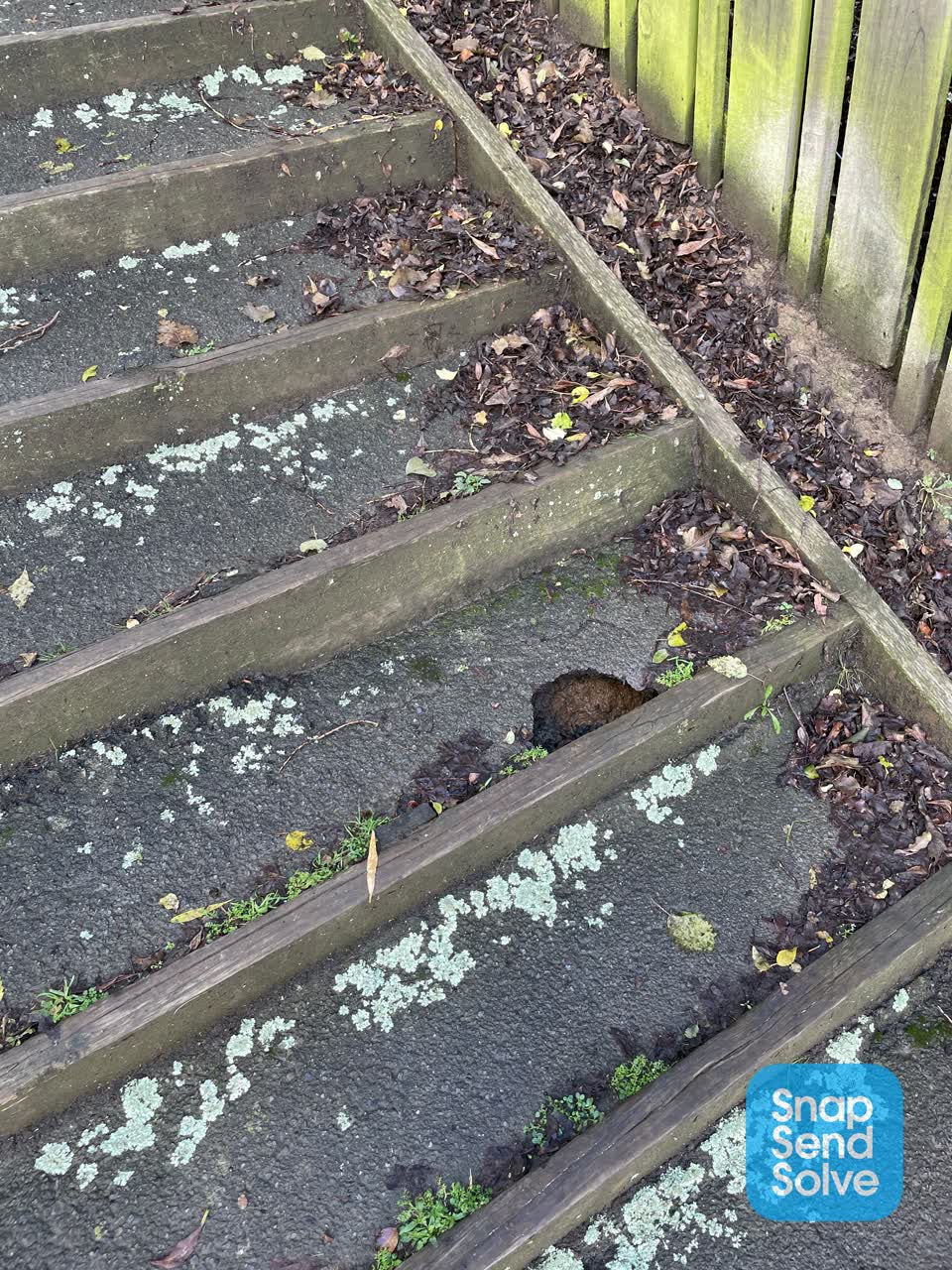 The photograph attached to this pavement - damaged report