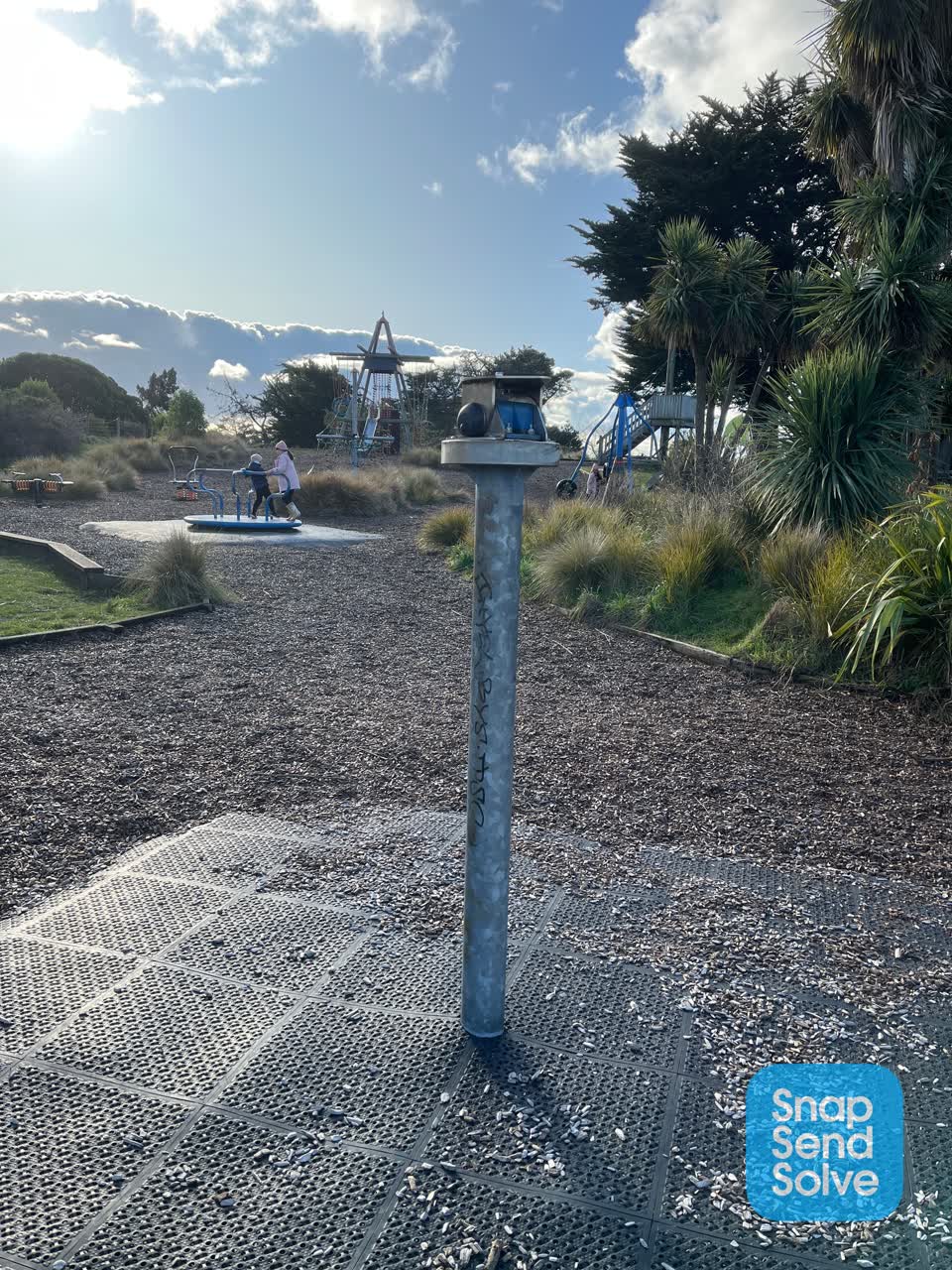 The photograph attached to this playground equipment report