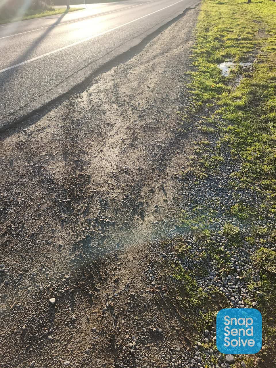 The photograph attached to this damaged road report