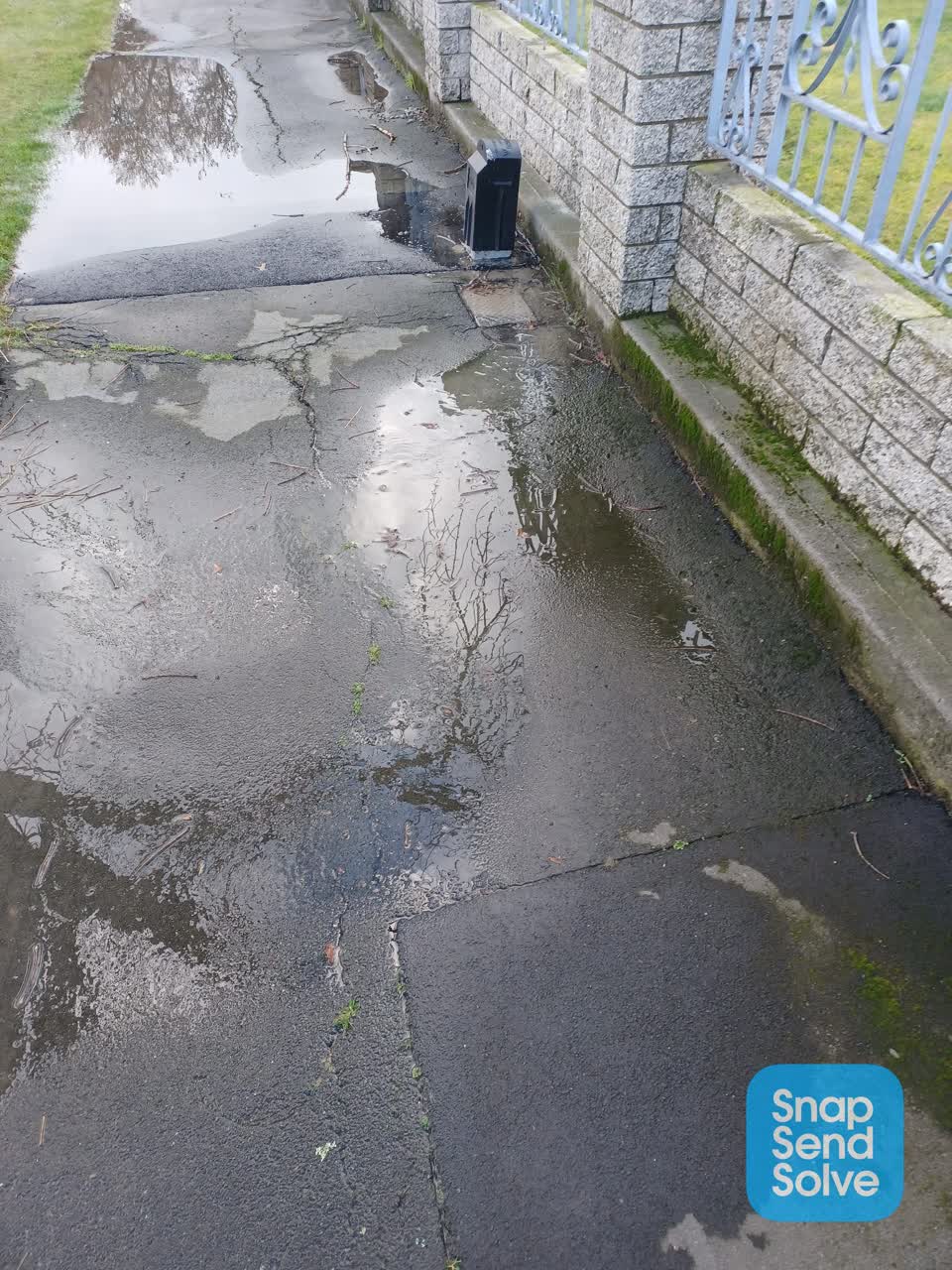 The photograph attached to this water leak report