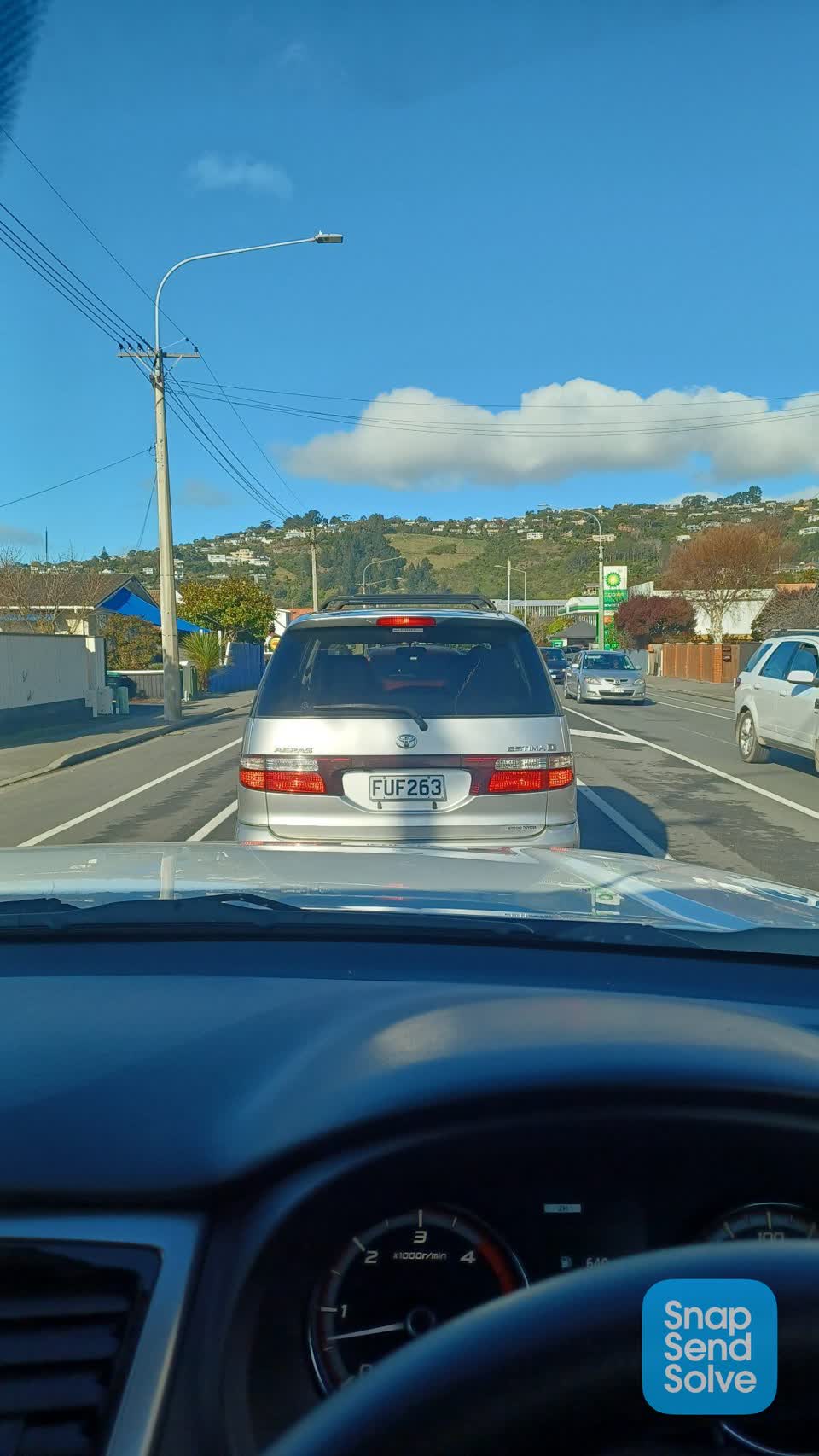 The photograph attached to this road blockage report