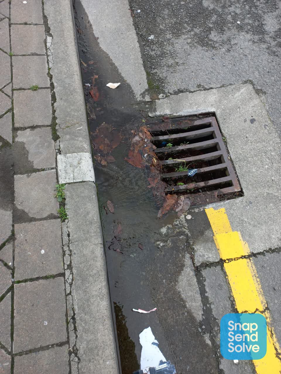 The photograph attached to this street gutters / storm water report