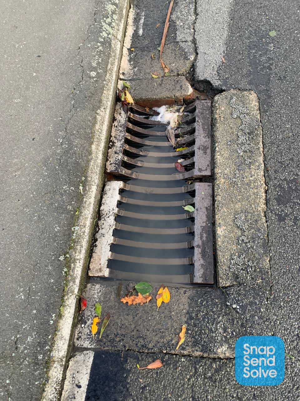 The photograph attached to this street gutters / storm water report