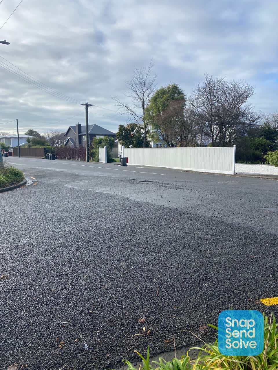 The photograph attached to this damaged road report
