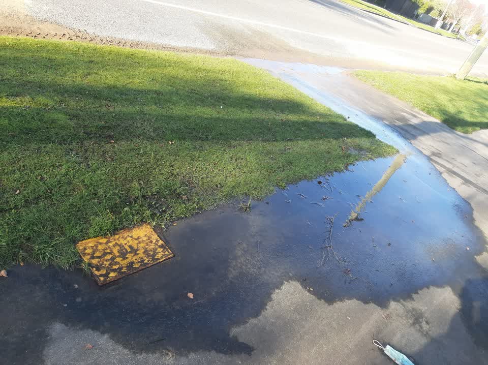The photograph attached to this water leak report
