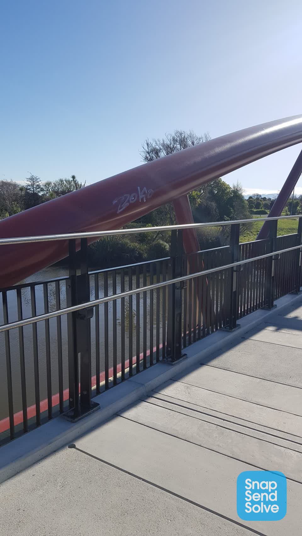 The photograph attached to this graffiti report