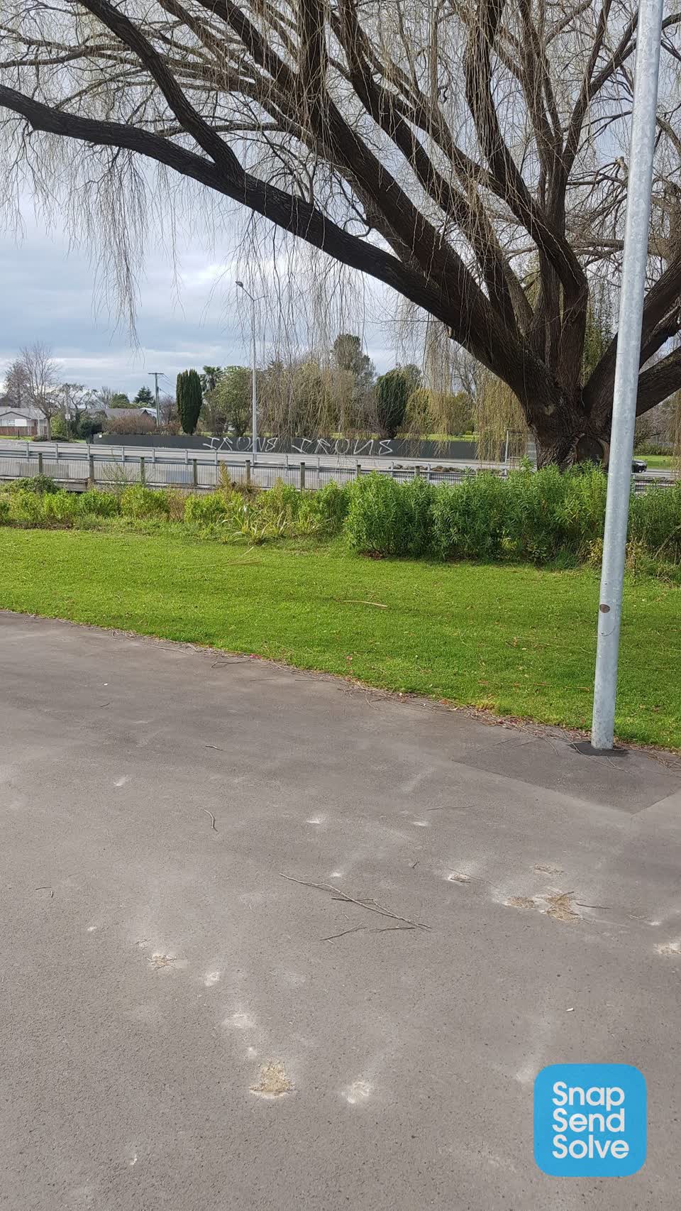 The photograph attached to this graffiti report