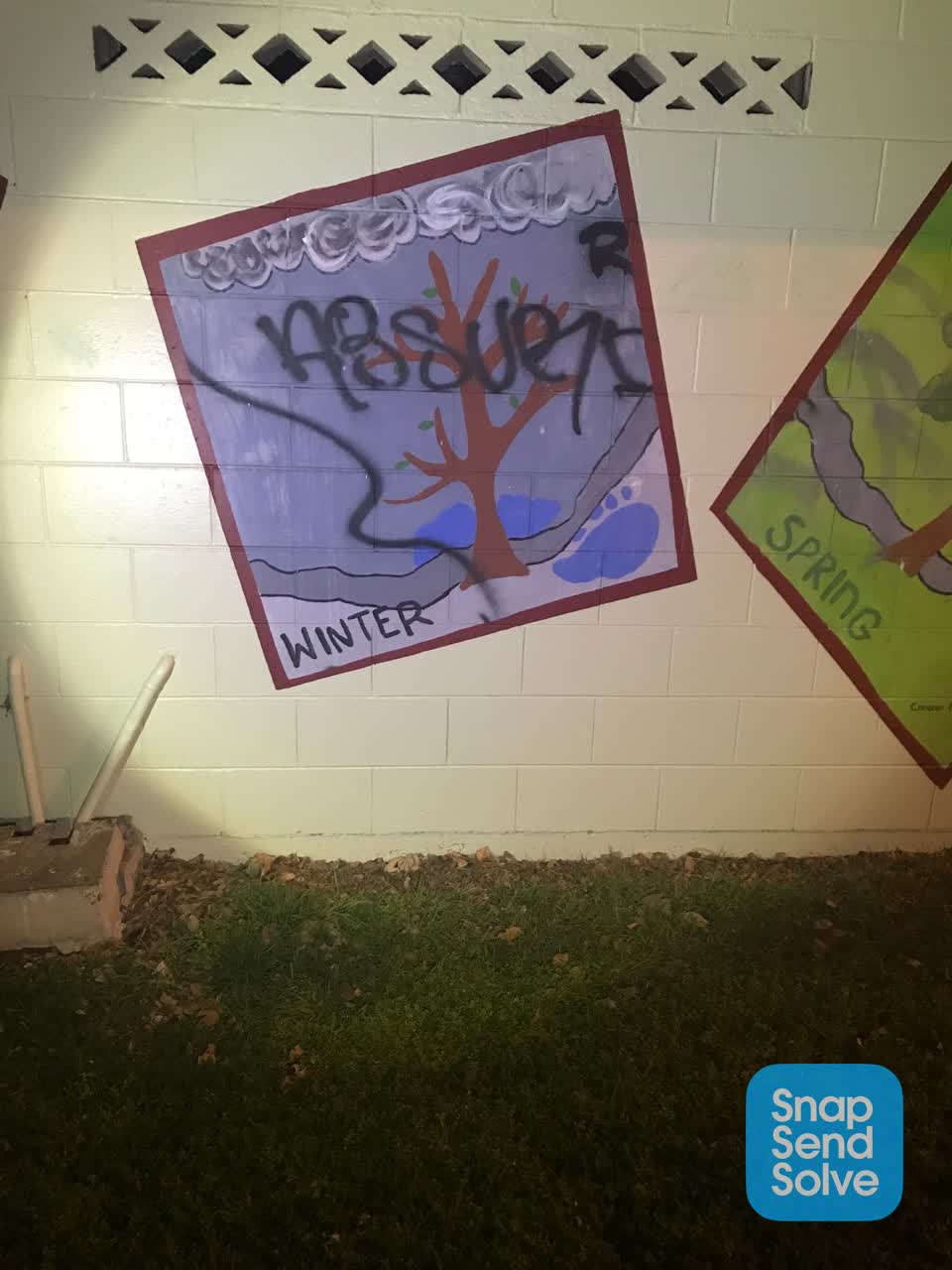 The photograph attached to this graffiti report